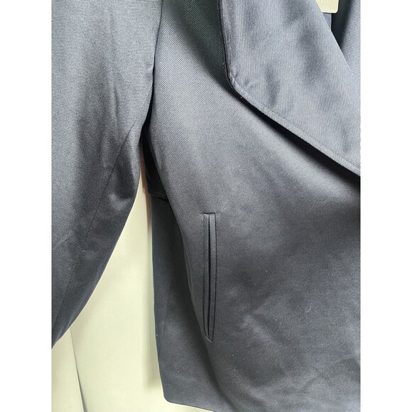 ADRIANNA PAPEL Trench Jacket With Back Yoke In Navy Sz Large New - Picture 4 of 10